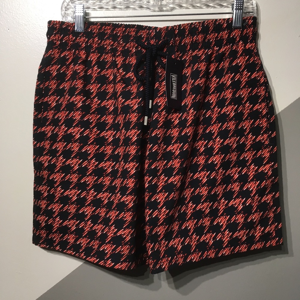 Vilebrequin M/L Koi Fish Houndstooth Swim Trunks
